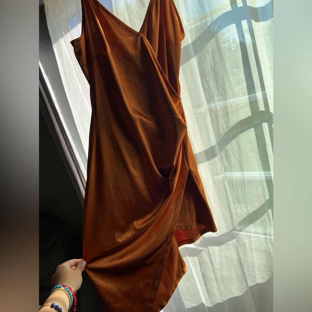 Better Be Orange Satin Slip Dress